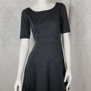 Paris LA Grey Fit and Flair Dress